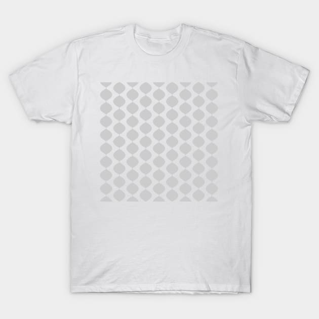 Mid Century Modern Retro 60s Waves Pattern  (25% Grey) T-Shirt by Makanahele